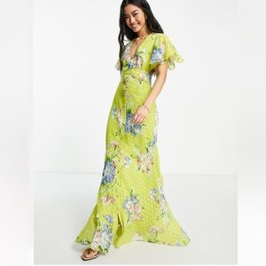 Floral Green Maxi Dress